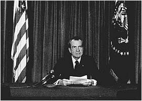Nixon Delivering His Resignation Speech, August 8, 1974